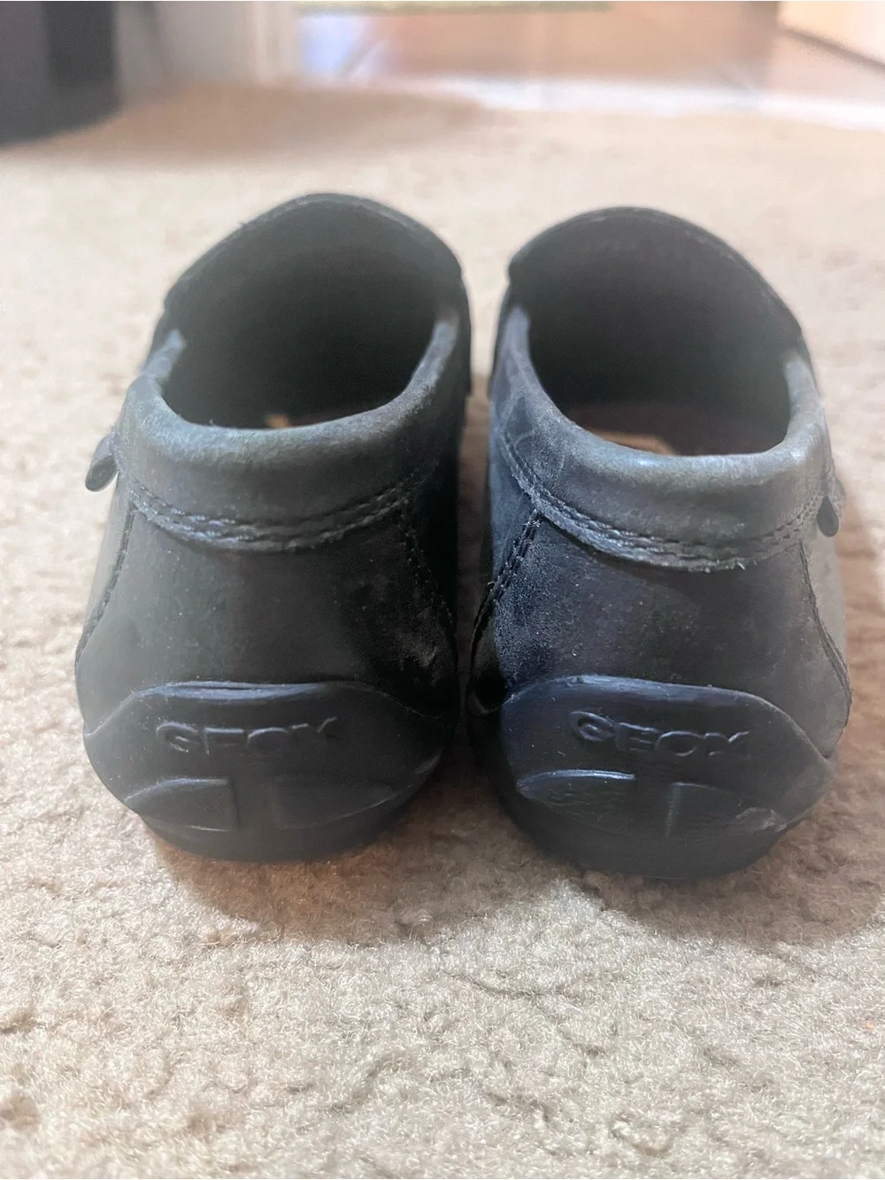 Geox Black Kids Leather Penny Loafers